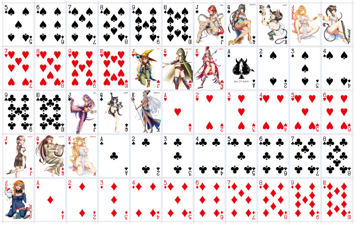 Gentlemen's Lair - Pin-up Anime Playing Cards