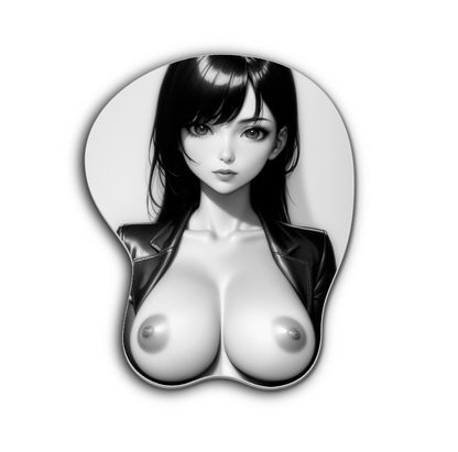 Black and White Girl - 3D Oppai Mouse Pad Wrist Rest