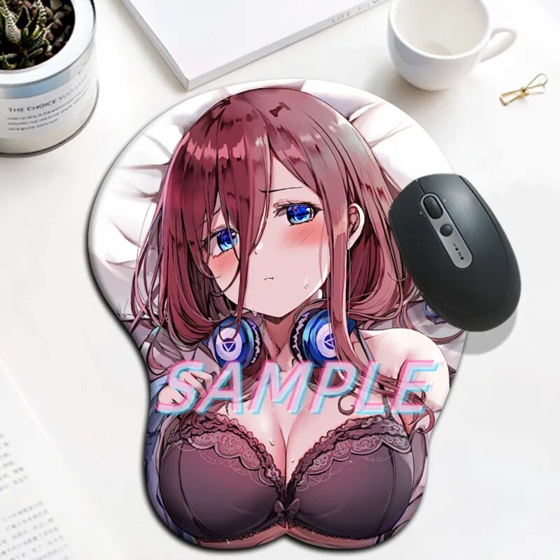 3D Mouse Pad Miku Sexy Girl Big oppaii with Wrist Rest Silicone Over Watch Gaming Mousepad Anime
