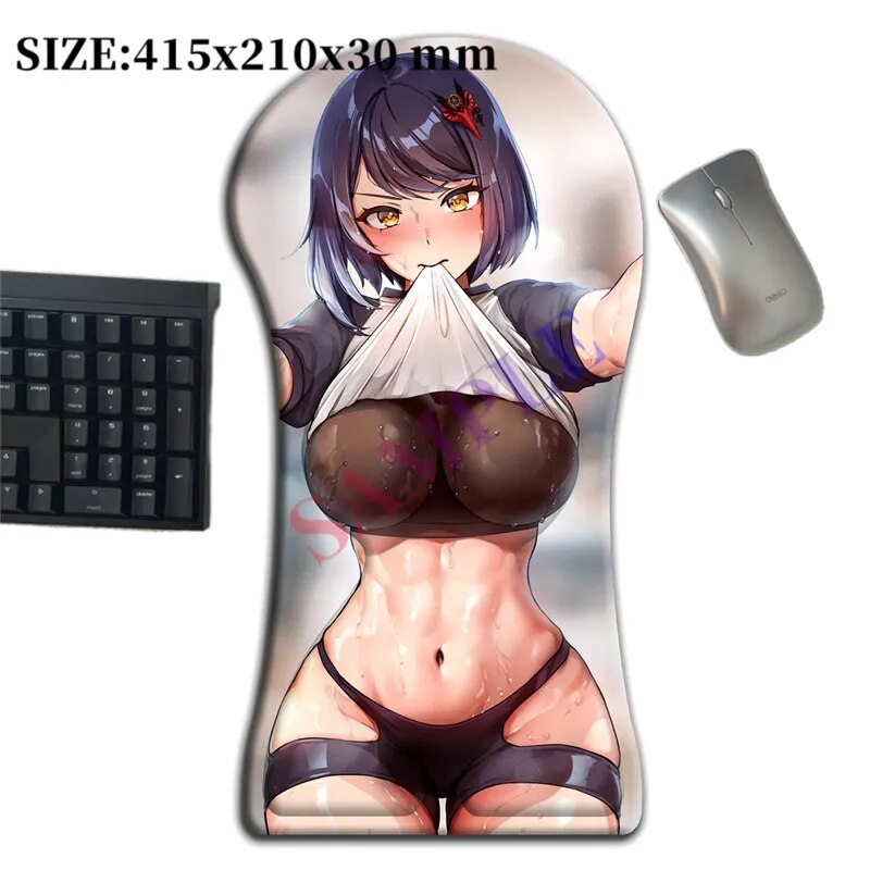 3D Boobs Full Body Mouse Pad Oppai Kujou Genshin - Fan Made Merchandise