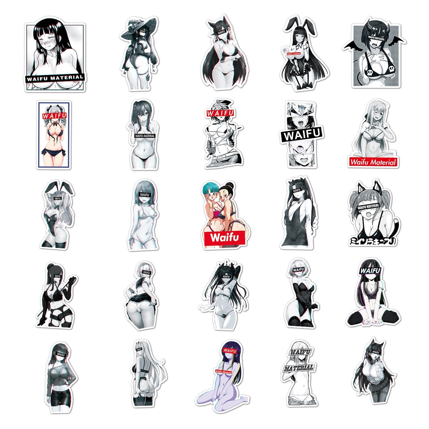 10/30/50Pcs Stickers Anime Sexy Waifu Pinup Girl Bunny Suitcase Laptop Sticker Adults Girls Otaku