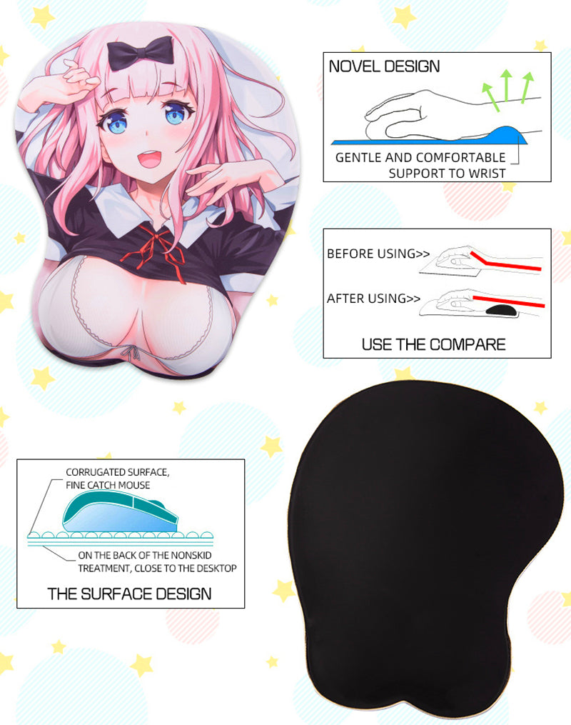 Custom Print Anime Design Silicone Big Boob Image Rest Mouse Pad