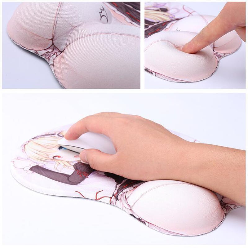 [Big Size 1000G] Anime 3D Oppai Mouse Pad Girl - with Nipples 3D