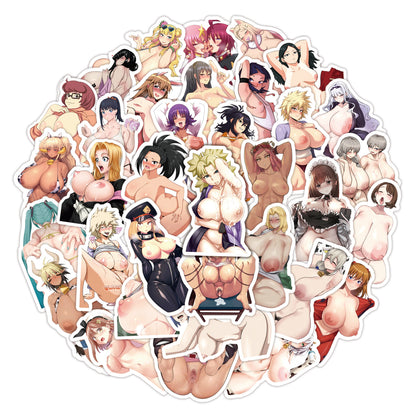 50 pcs - Oppai Stickers Naked Girls Anime Hentai Lewd - Waifu Ecchi Manga Sexy