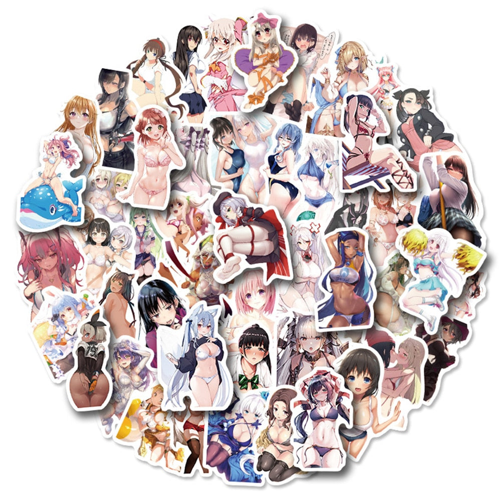 10/30/50PCS Stickers Waifu Sexy Kawaii Anime