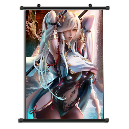 Anime Poster Wall Scroll Painting - Genshin Impact Fan made merchandise - 2 versions