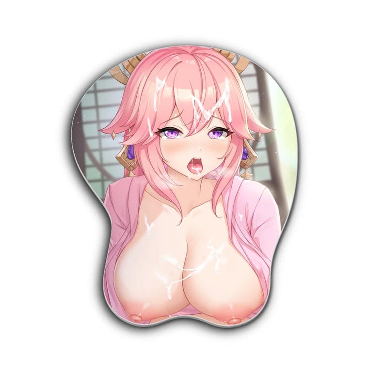 Anime 3D Oppai Mouse Pad Yae Miko Wrist Rest Gaming Gift - Fan made merchandise - 4 versions