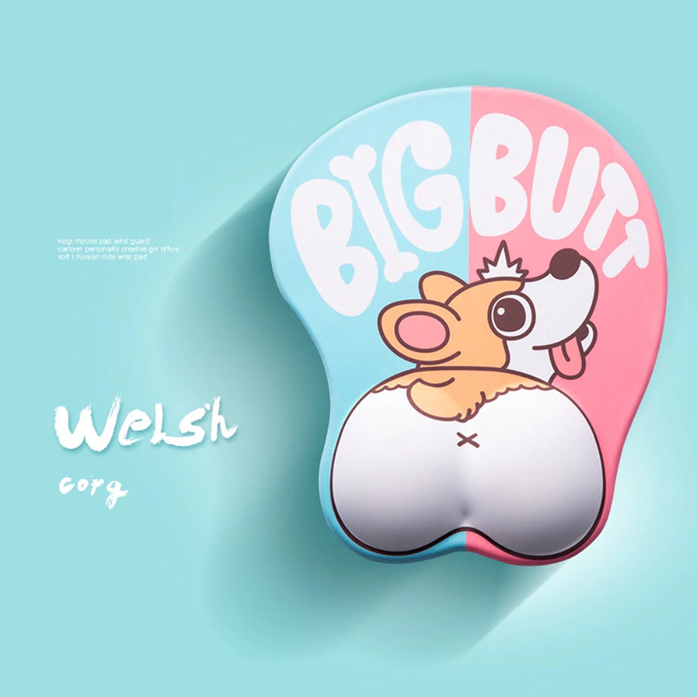 Cute Dogi Ass 3D Mouse Pad Wrist Rest Gaming Gift