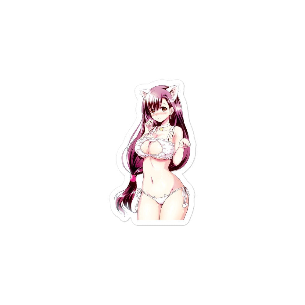 Waterproof Sticker Sexy Girl Cat Manga - Ecchi Anime Waifu