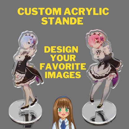 Custom Acrylic Anime Stand - Figurine Standee Rainbow Holographic