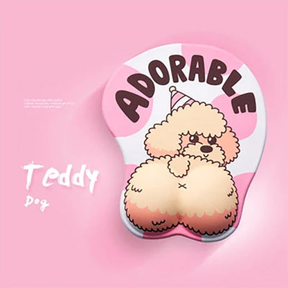 Cute Dogi Ass 3D Mouse Pad Wrist Rest Gaming Gift
